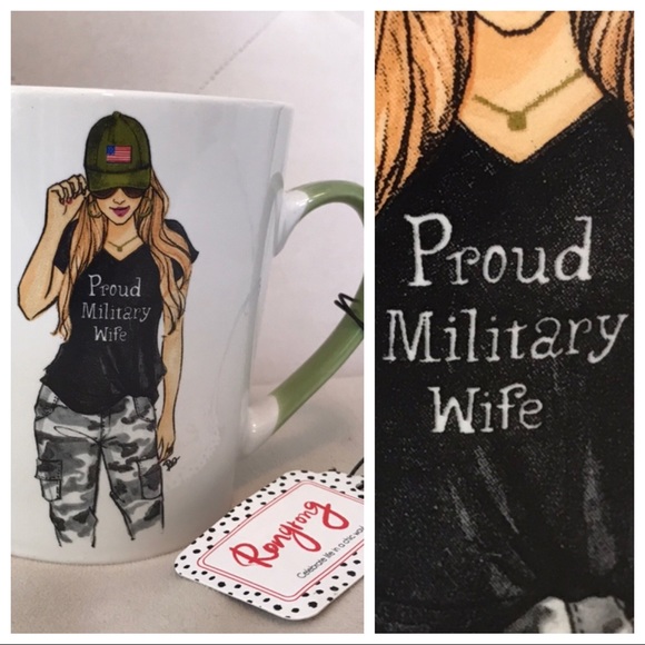 Rongrong Other - 🇺🇸 NWT! Proud Military Wife 18 oz. Mug